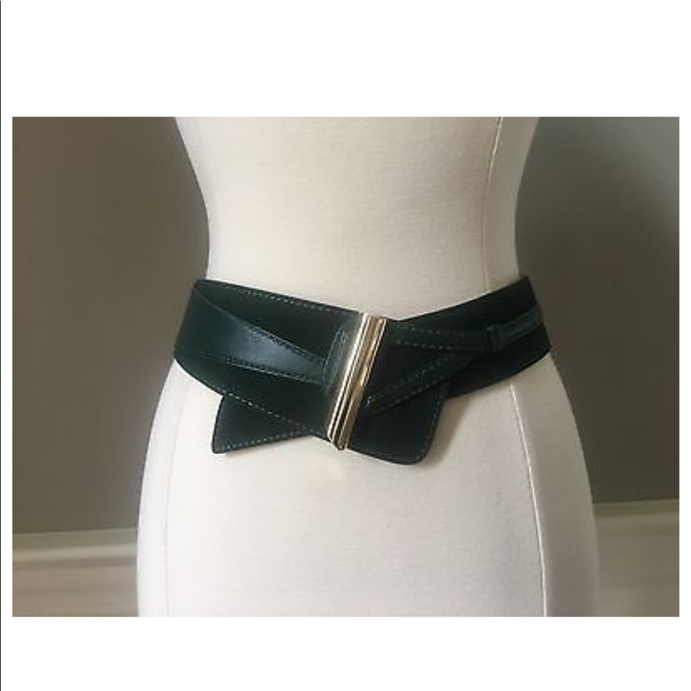 Green leather belt White House black market